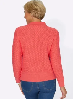 Stehkragenpullover mit Struktur-Muster