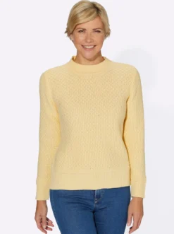 Stehkragenpullover mit Struktur-Muster