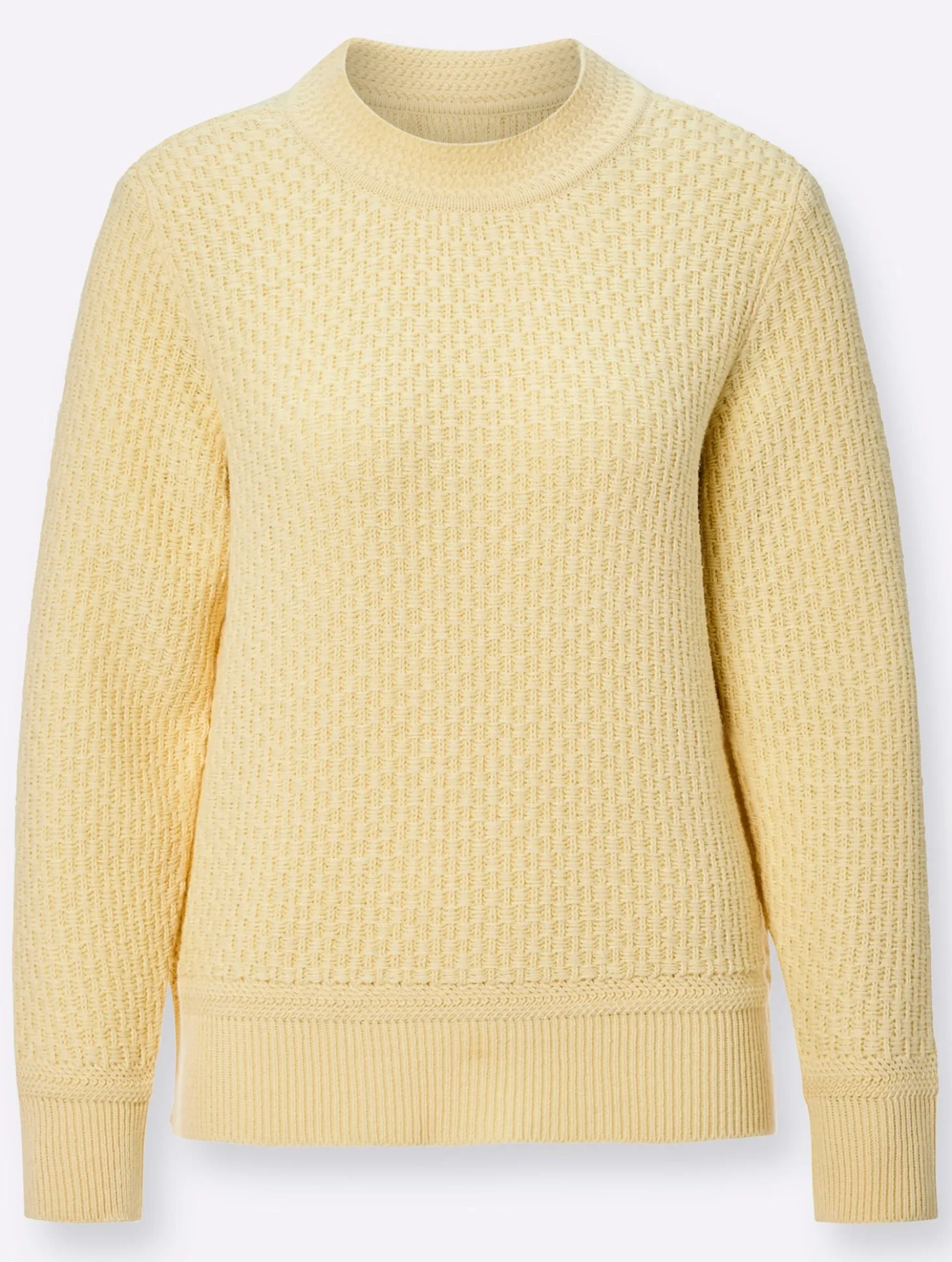Stehkragenpullover mit Struktur-Muster