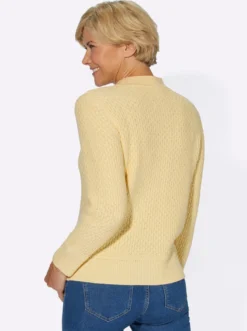 Stehkragenpullover mit Struktur-Muster