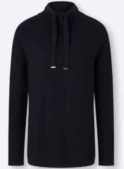 Stehkragenpullover mit Zierbändern