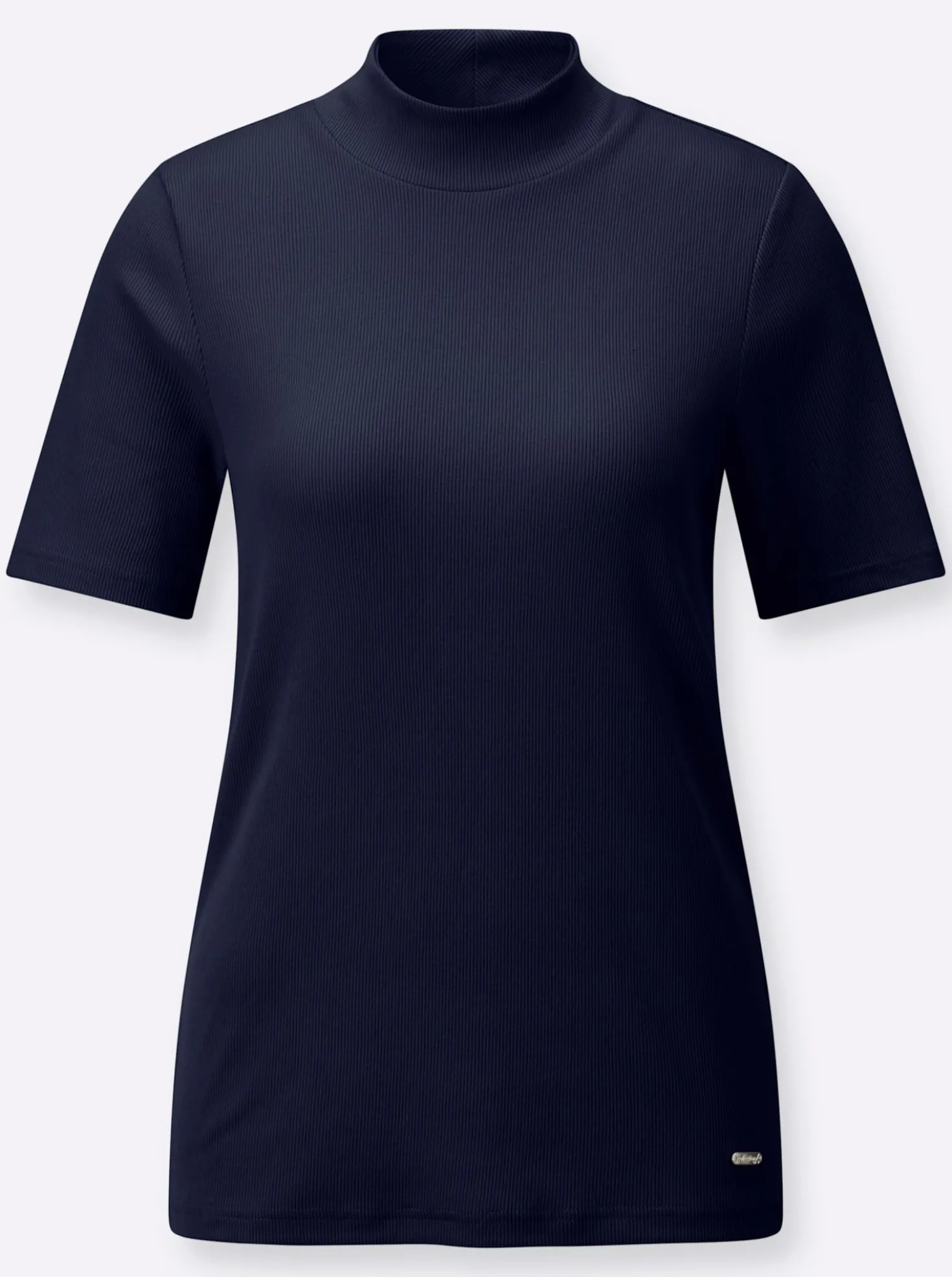 Stehkragenshirt in Baumwoll-Qualität