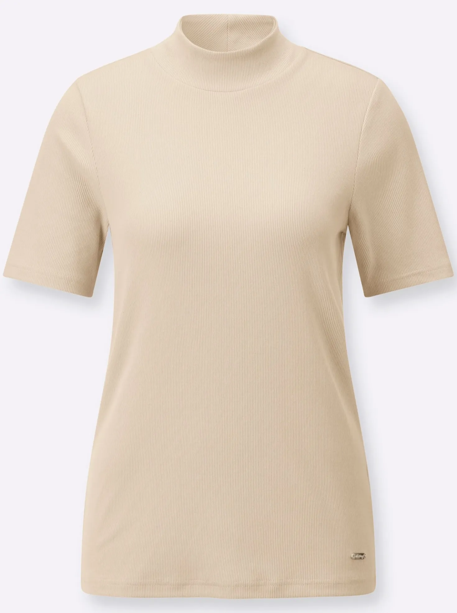 Stehkragenshirt in Baumwoll-Qualität