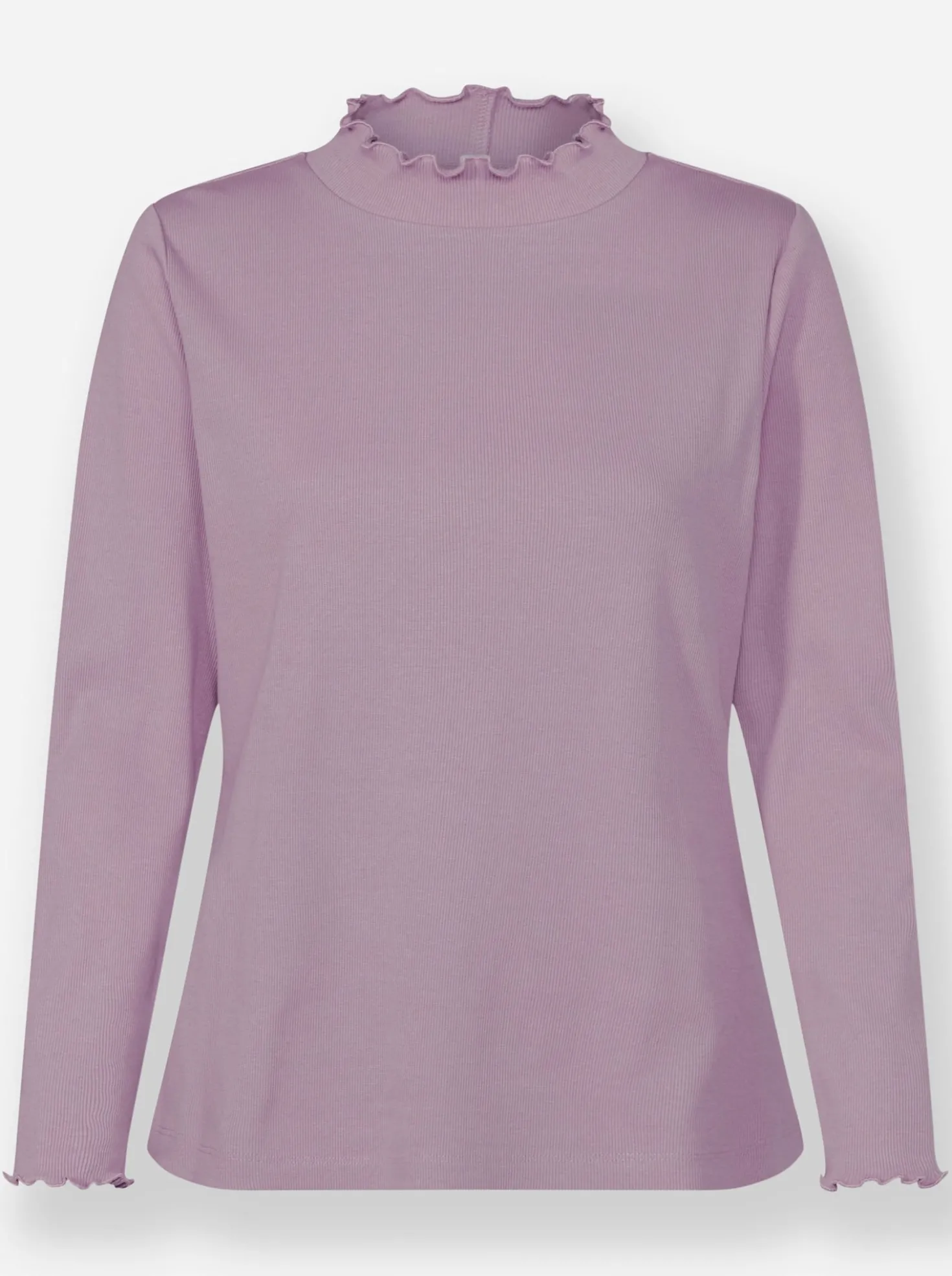 Stehkragenshirt in Rippen-Optik