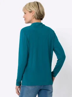 Stehkragenshirt in Viskose-Qualität
