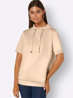 Stehkragenshirt in weichem Material