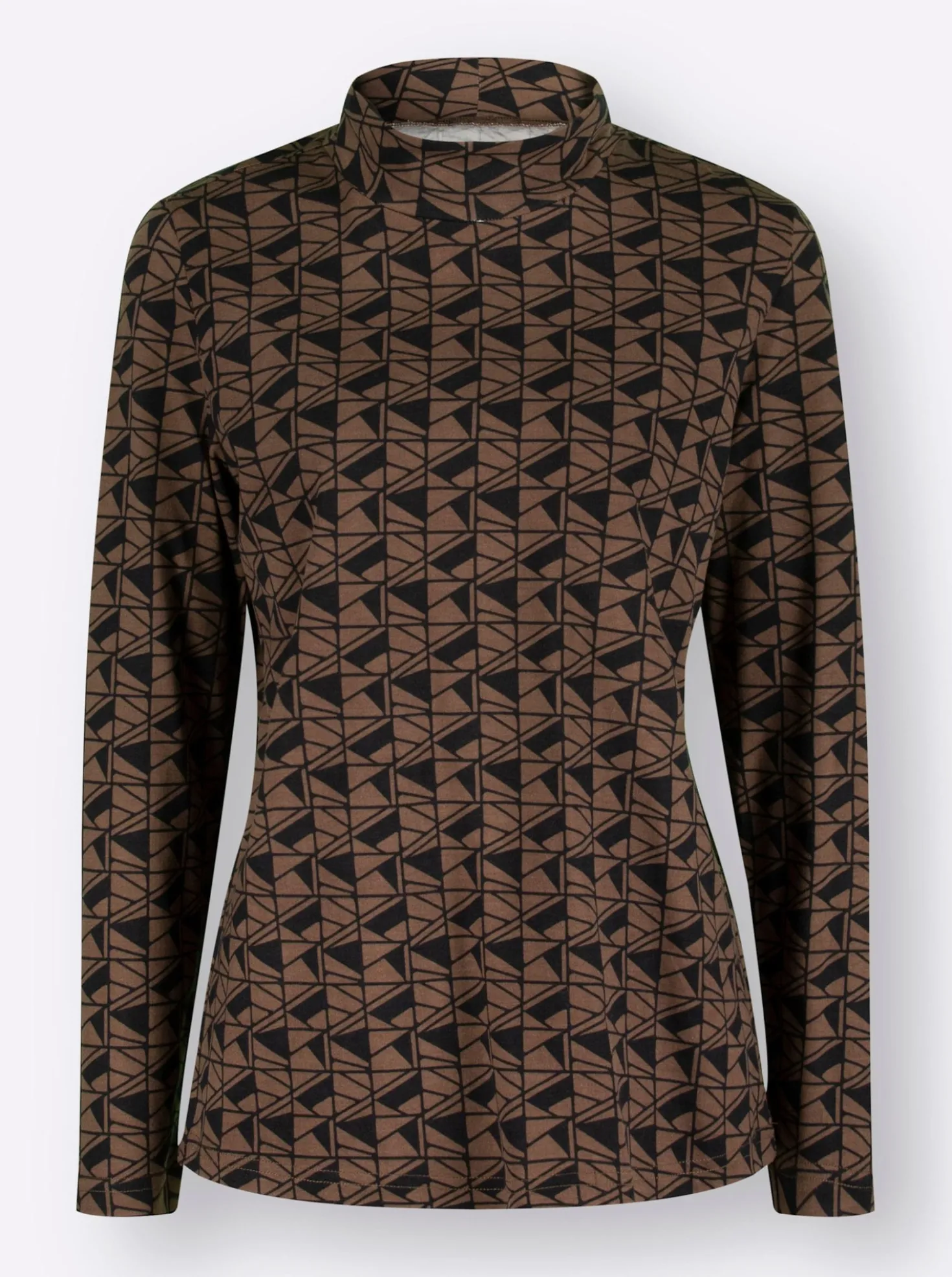 Stehkragenshirt mit Grafikdruck