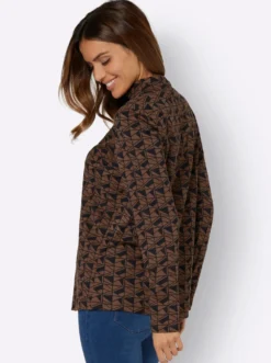 Stehkragenshirt mit Grafikdruck