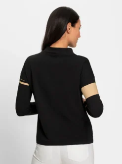 Stehkragenshirt mit Grafik-Print