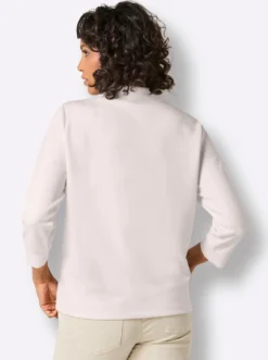 Stehkragenshirt mit Kordelstickerei