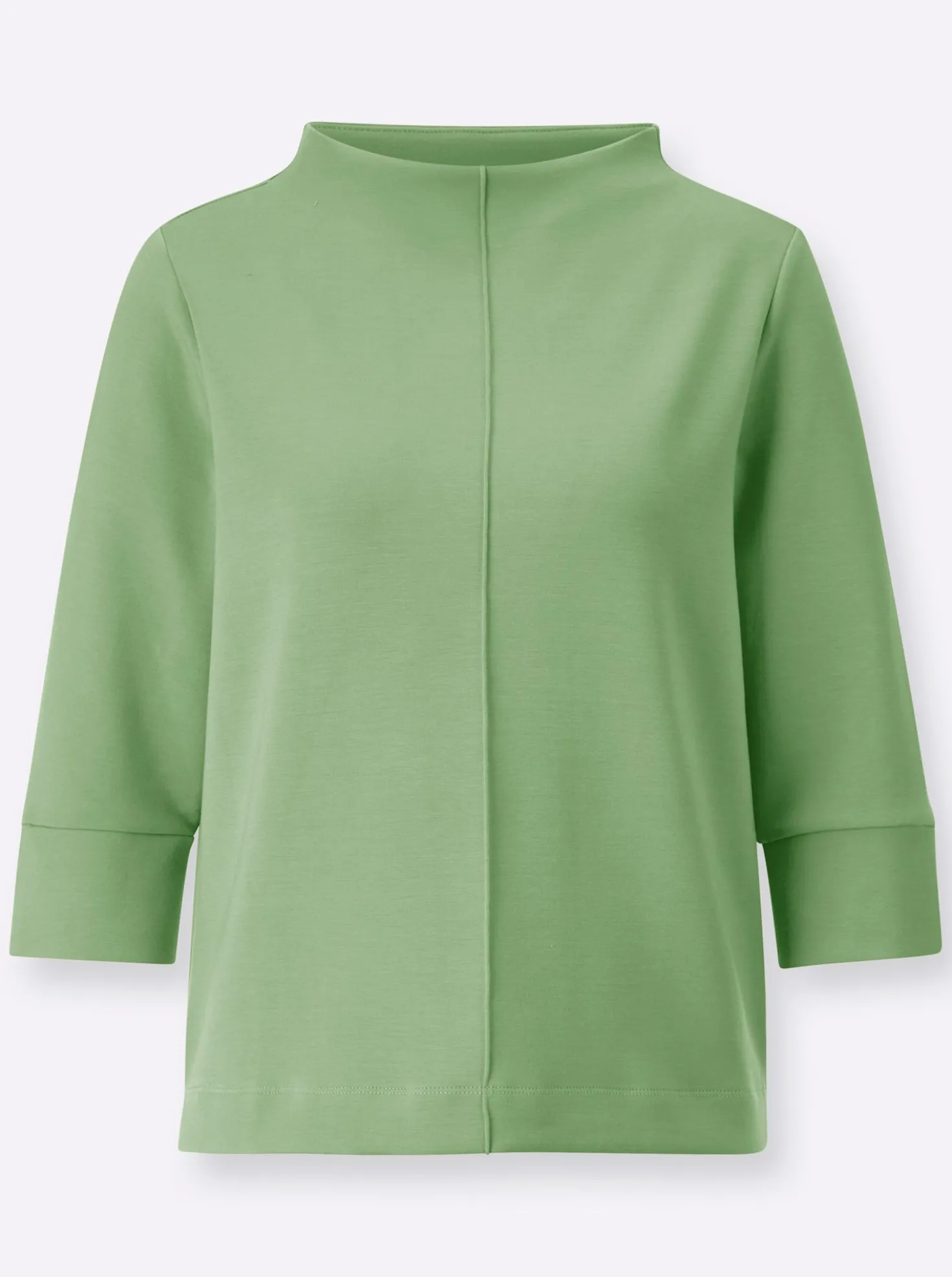 Stehkragenshirt mit 3/4-Ärmeln