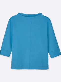 Stehkragenshirt mit 3/4-Ärmeln