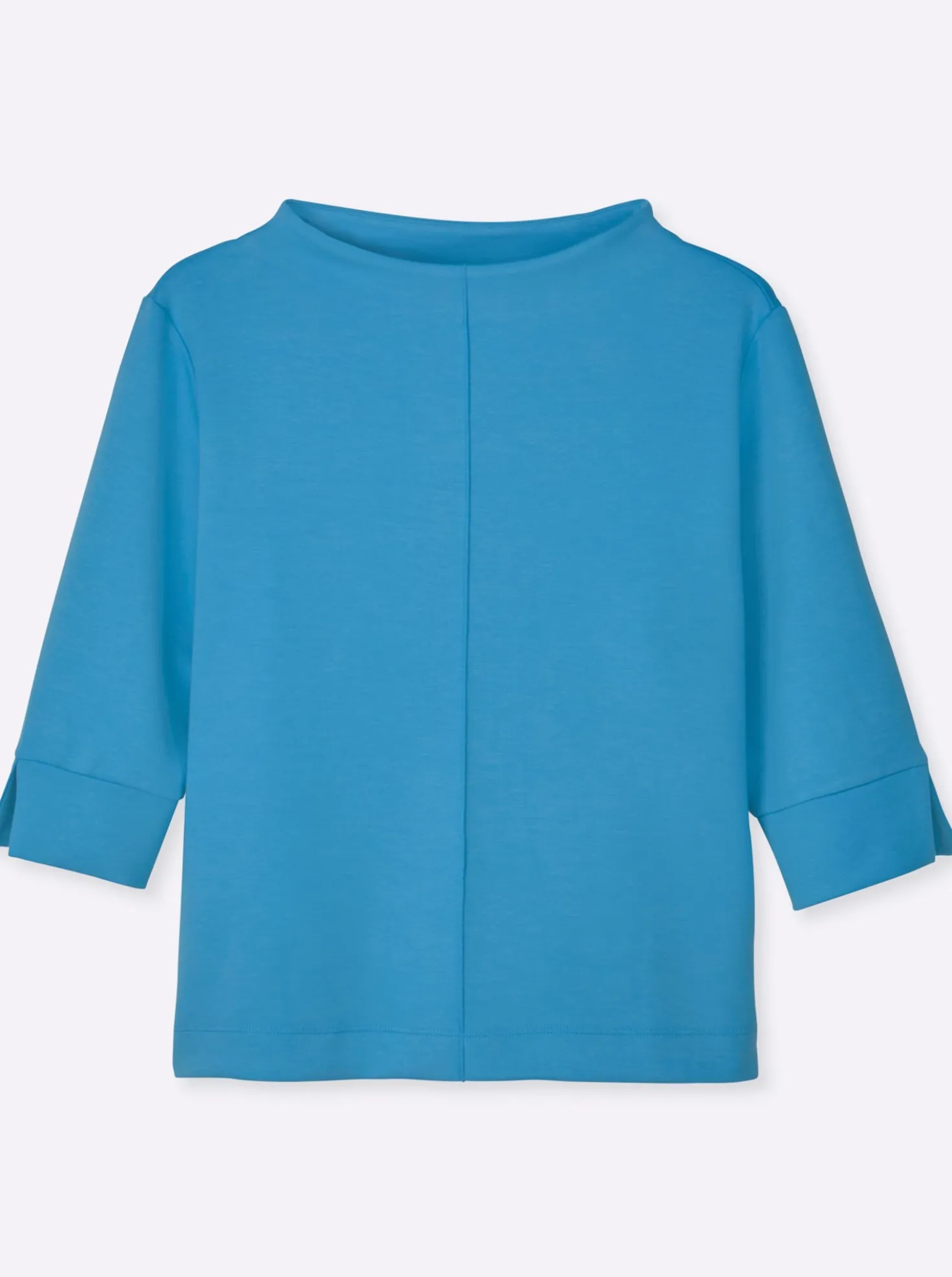 Stehkragenshirt mit 3/4-Ärmeln