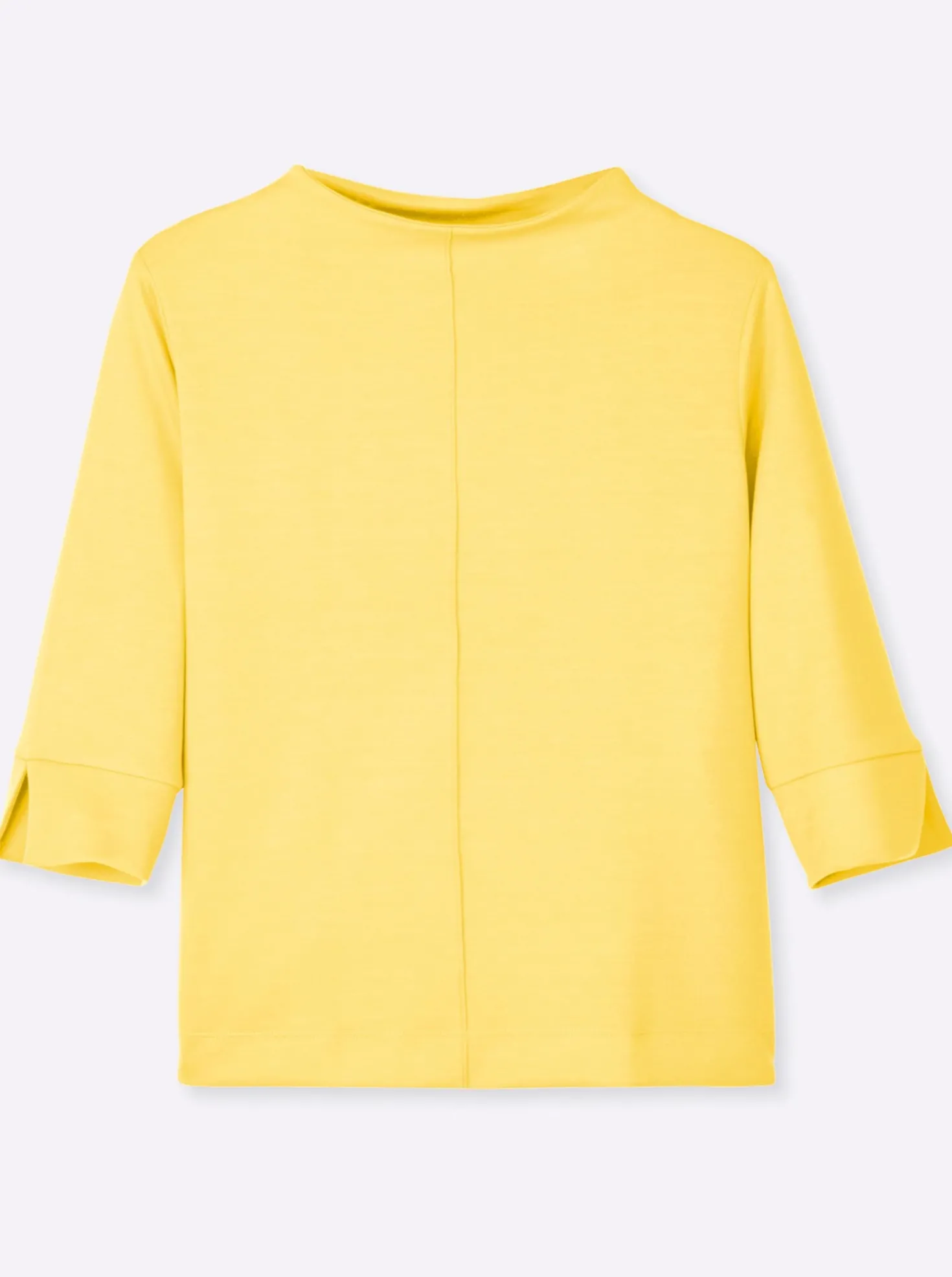Stehkragenshirt mit 3/4-Ärmeln