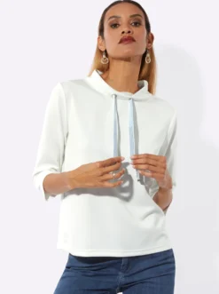 Stehkragenshirt mit Samtband