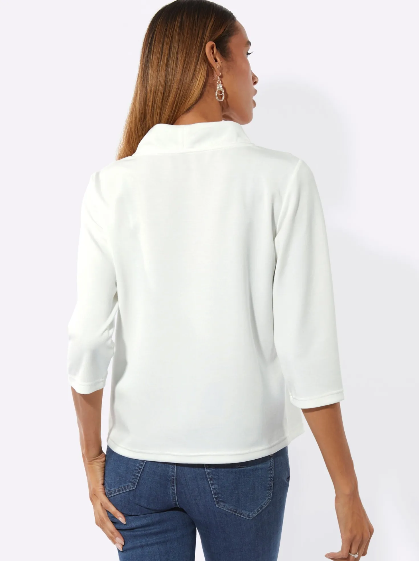 Stehkragenshirt mit Samtband