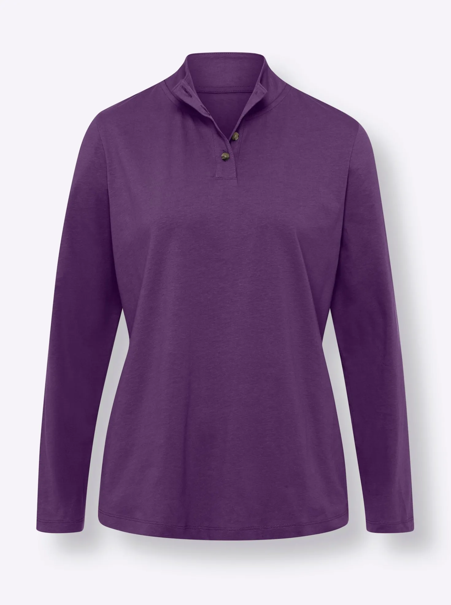 Stehkragenshirt mit Schmuckknöpfen