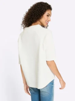 Stehkragenshirt mit Waffelstruktur
