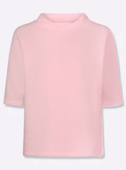Stehkragenshirt mit Waffelstruktur