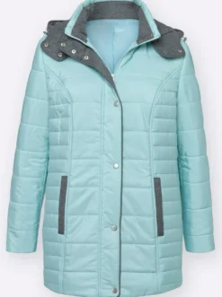Steppjacke mit abnehmbarer Kapuze