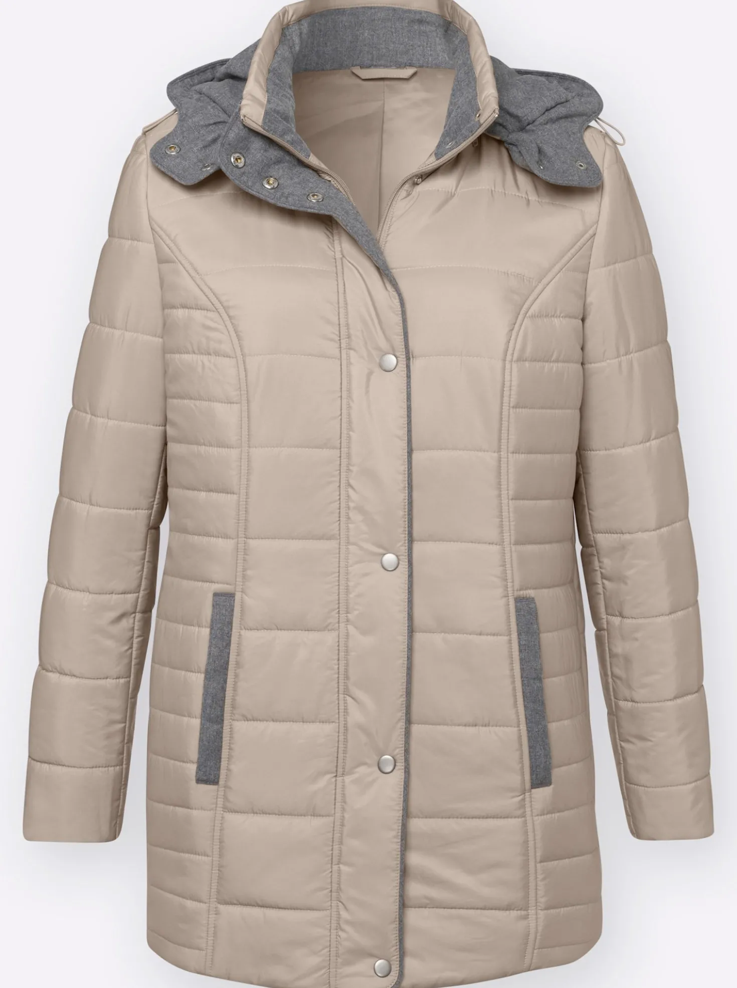 Steppjacke mit abnehmbarer Kapuze