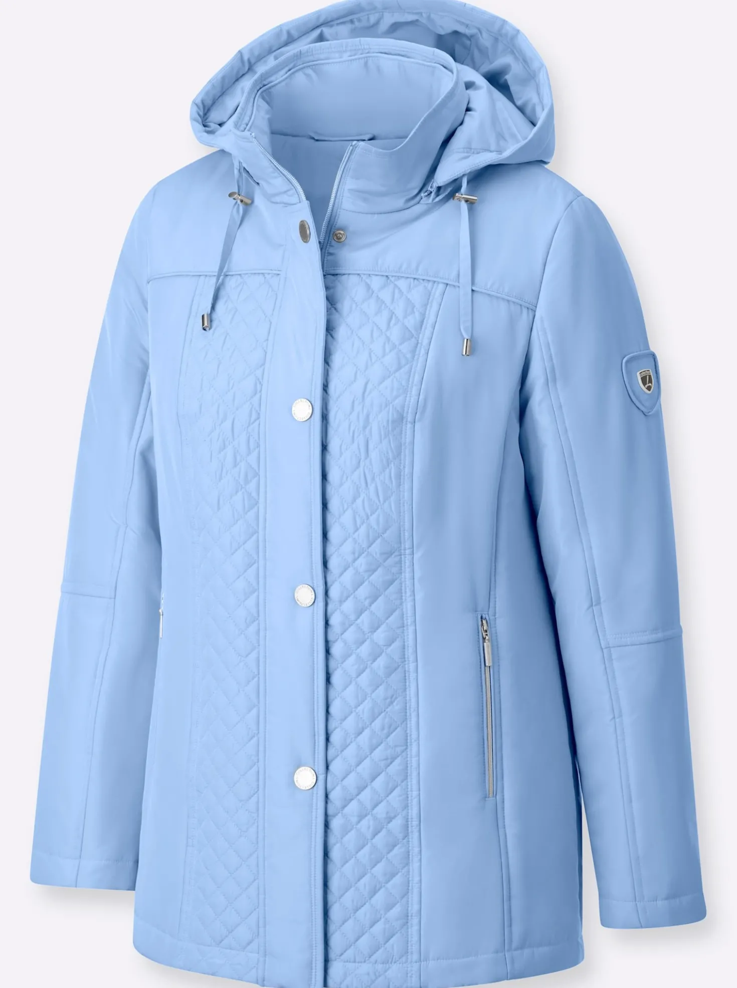 Steppjacke mit abnehmbarer Kapuze