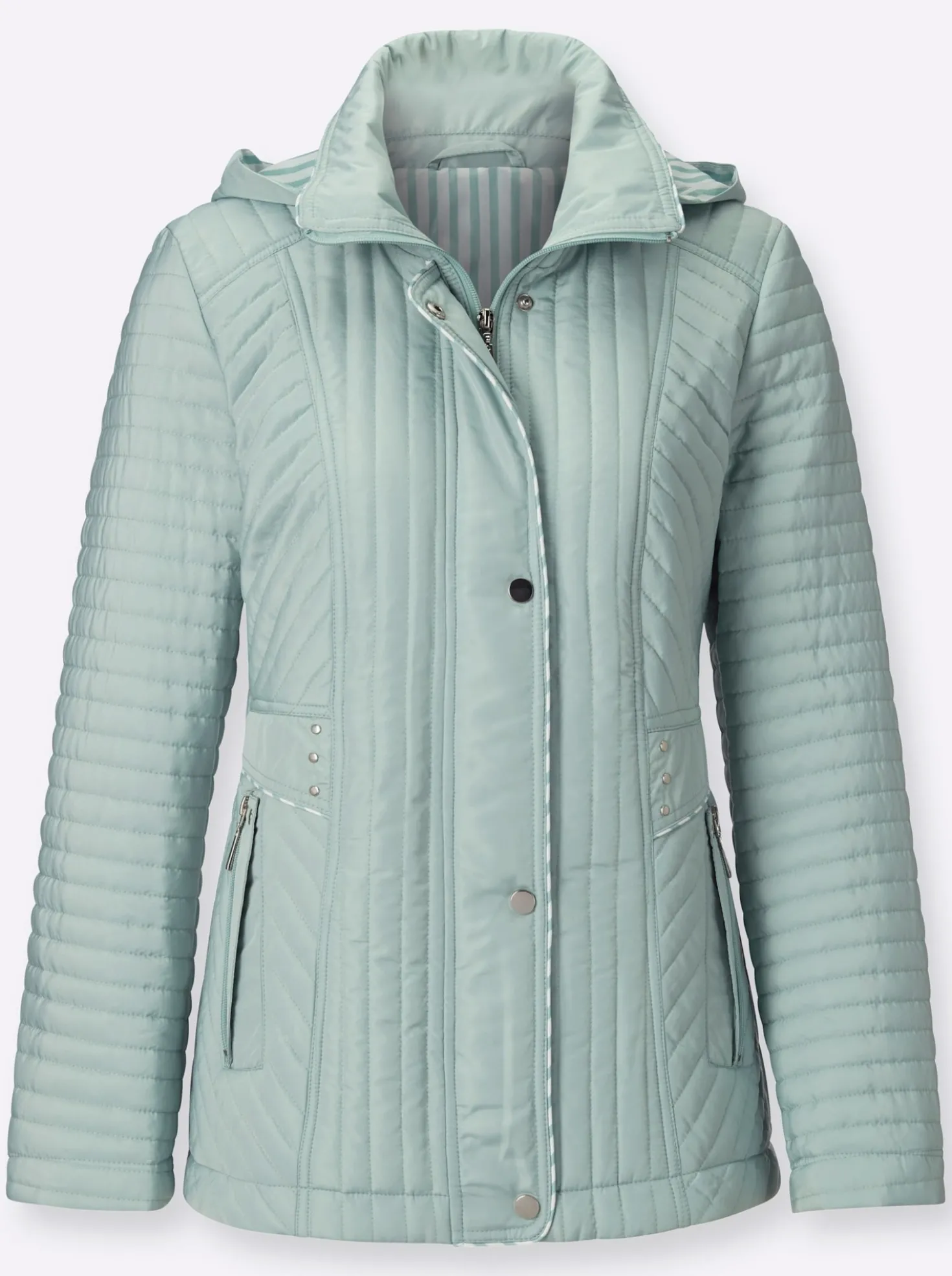 Steppjacke mit abzippbarer Kapuze