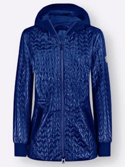 Steppjacke mit Details aus Samt