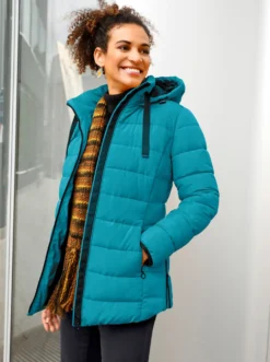 Steppjacke mit elastischer Kontrast-Paspelierung