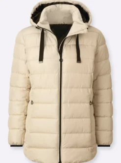 Steppjacke mit elastischer Kontrast-Paspelierung