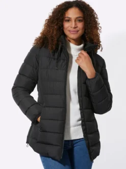 Steppjacke mit elastischer Kontrast-Paspelierung