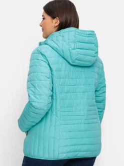 Steppjacke mit gestreiftem Innenfutter
