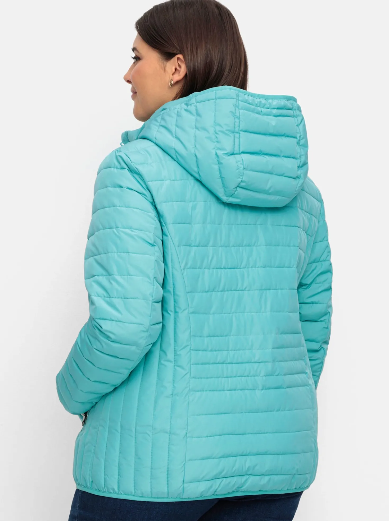Steppjacke mit gestreiftem Innenfutter