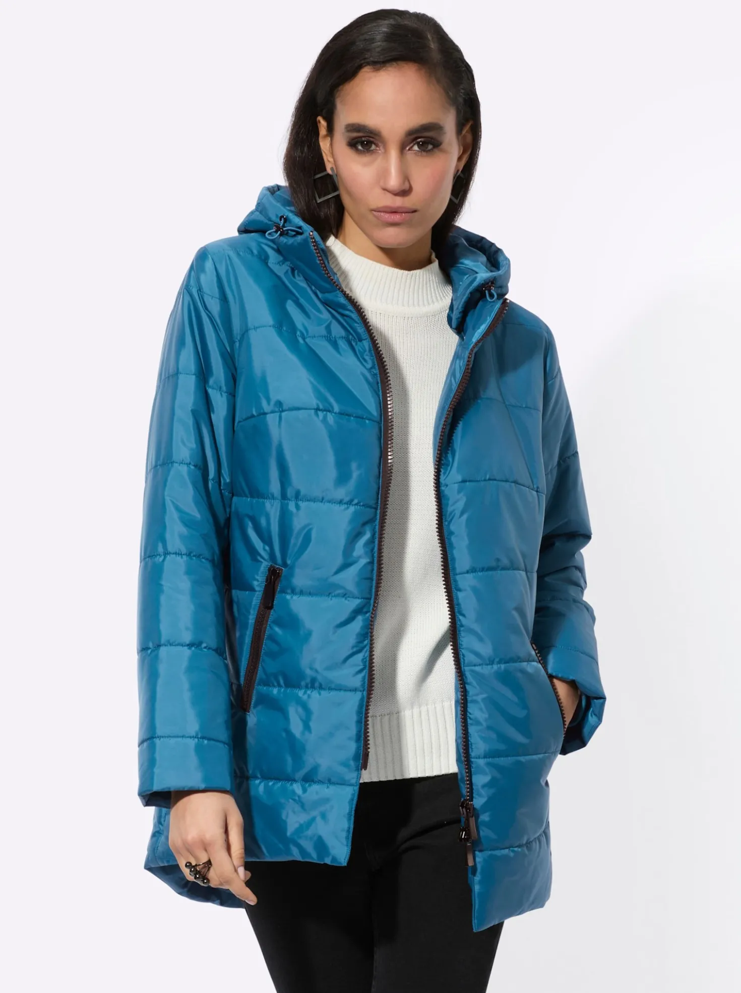 Steppjacke mit knöpfbarer Innentasche