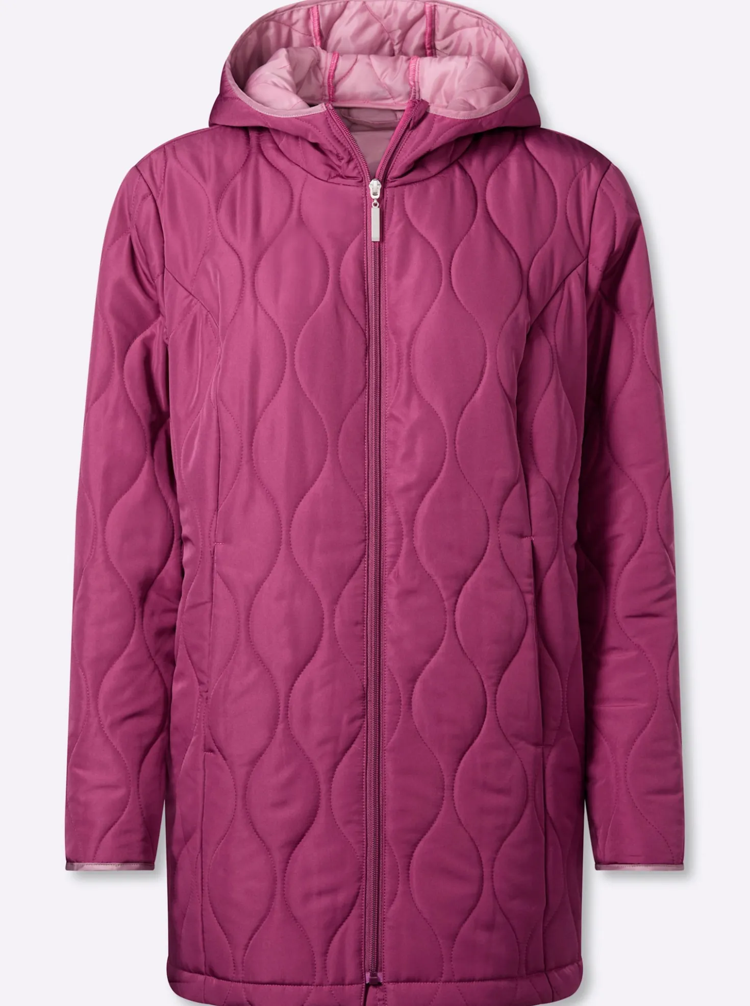 Steppjacke mit kontrastfarbenem Futter