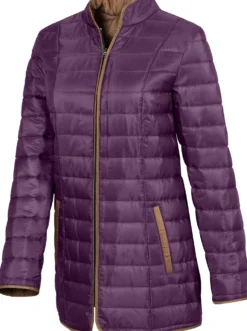 Steppjacke mit kontrastfarbigem Futter