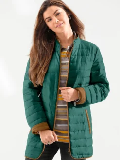 Steppjacke mit kontrastfarbigem Futter