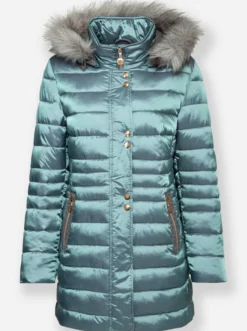 Steppjacke mit Pelz-Imitat