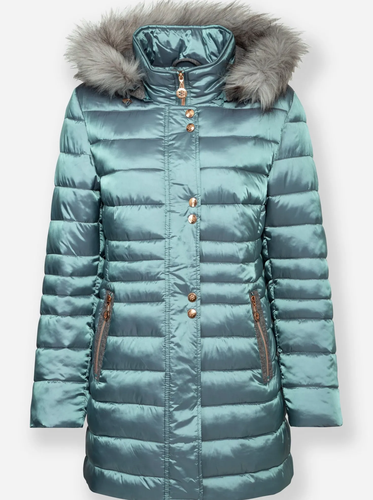 Steppjacke mit Pelz-Imitat