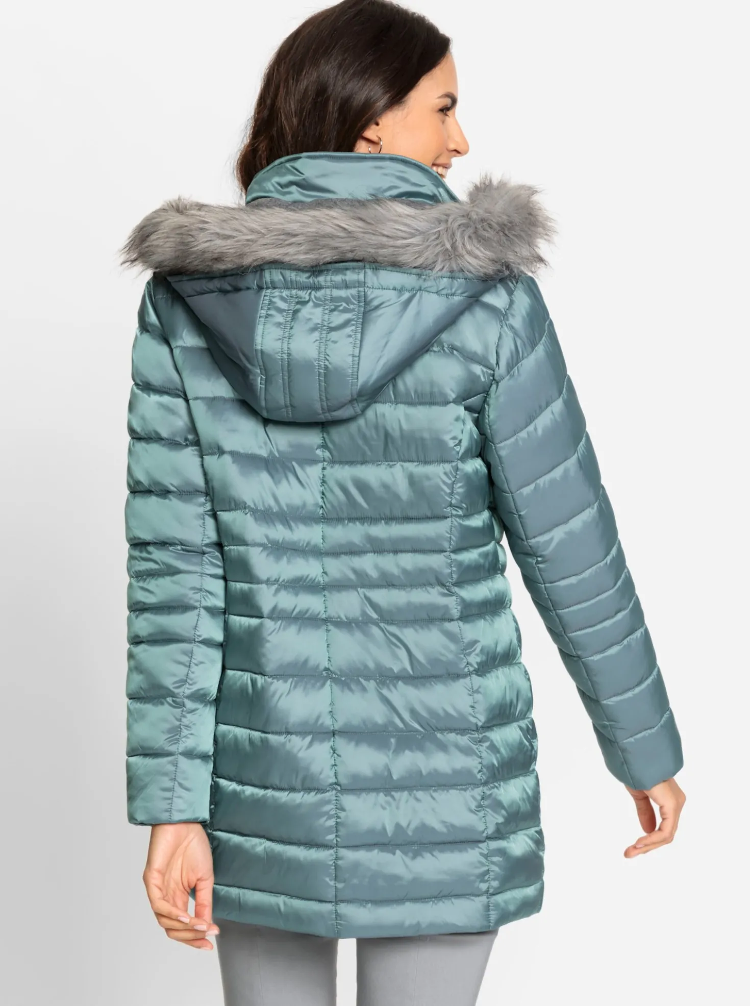 Steppjacke mit Pelz-Imitat
