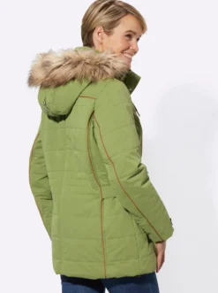 Steppjacke mit Pelz-Imitat, abknöpfbar