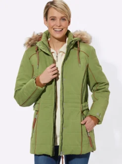 Steppjacke mit Pelz-Imitat, abknöpfbar