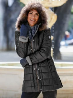 Steppjacke mit Reißverschluss-Seitenschlitzen