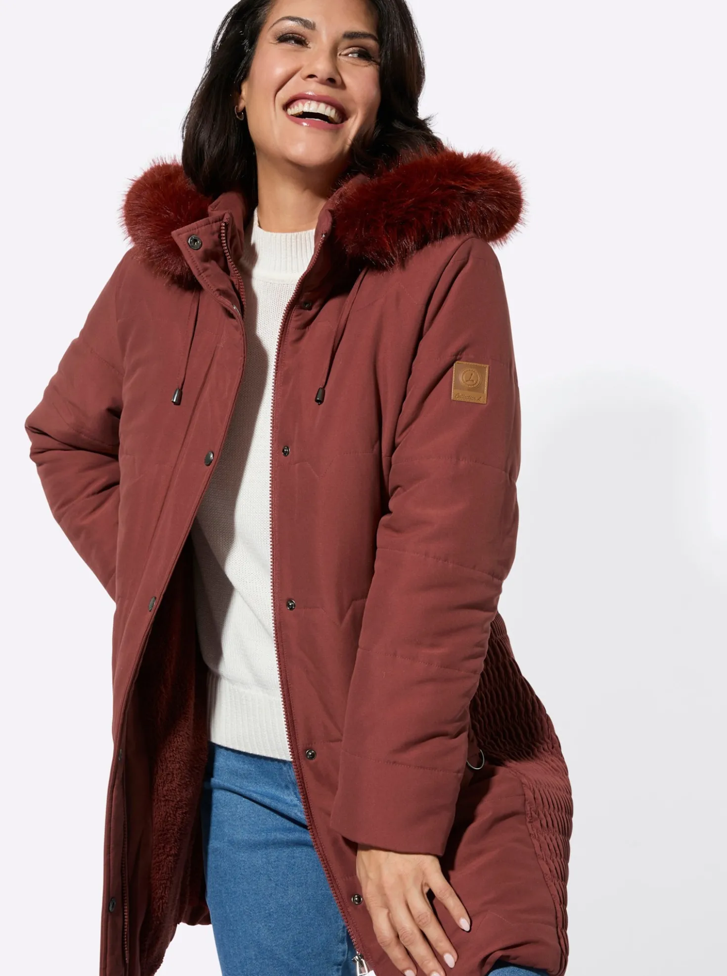 Steppjacke mit Teddy-Fleece-Futter