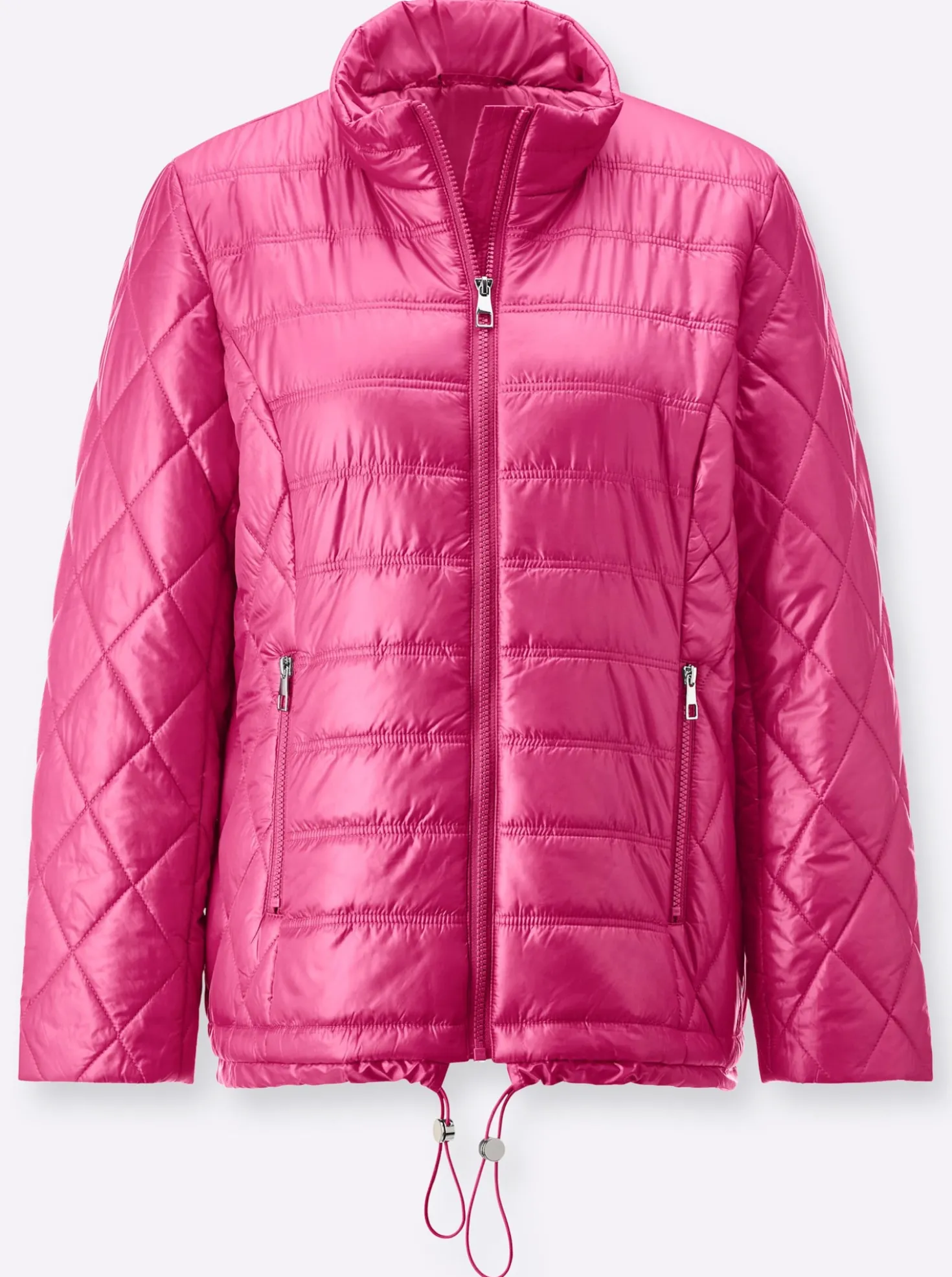 Steppjacke mit Tunnelzug am Saum