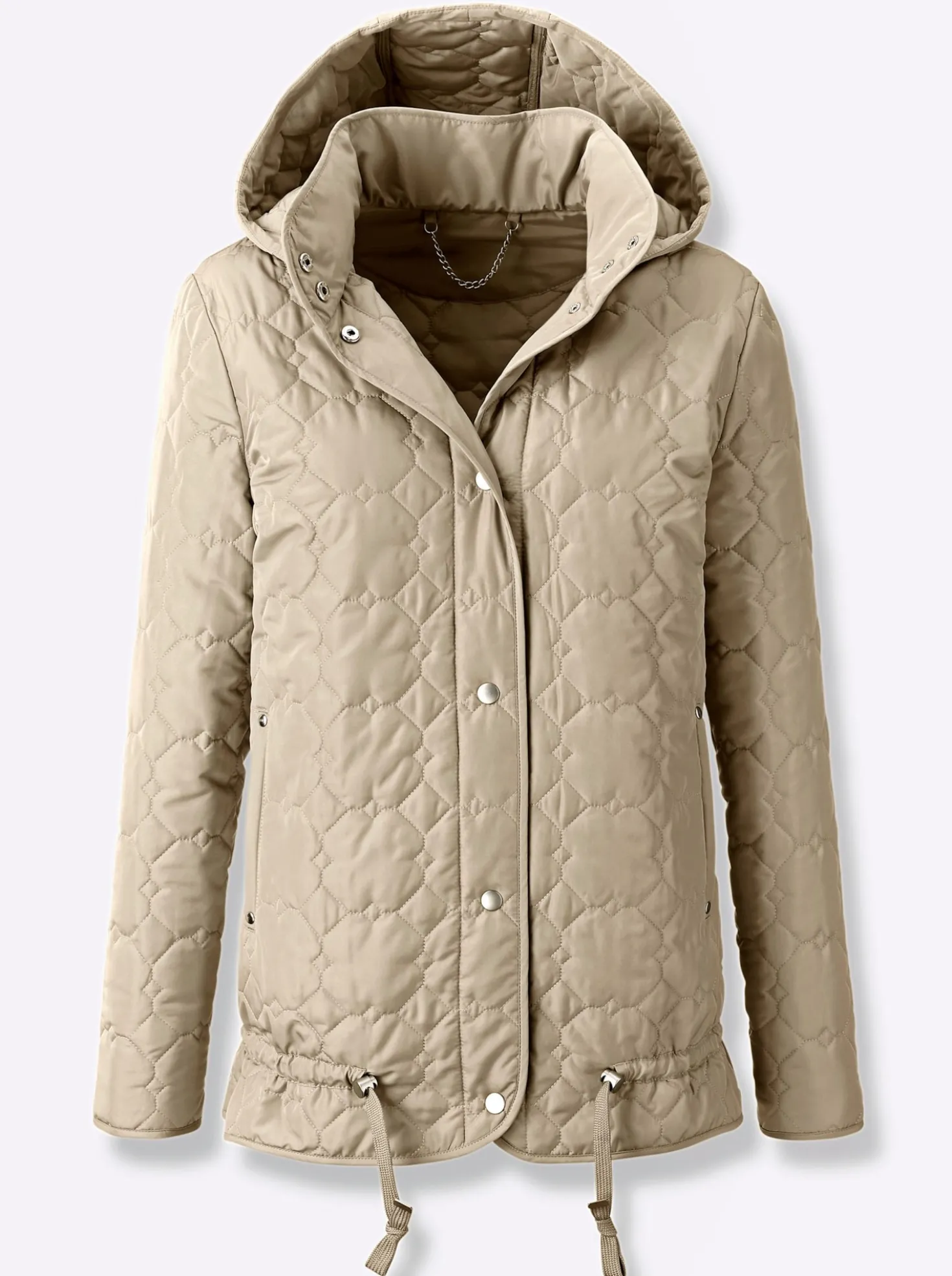 Steppjacke mit Tunnelzug im Saum