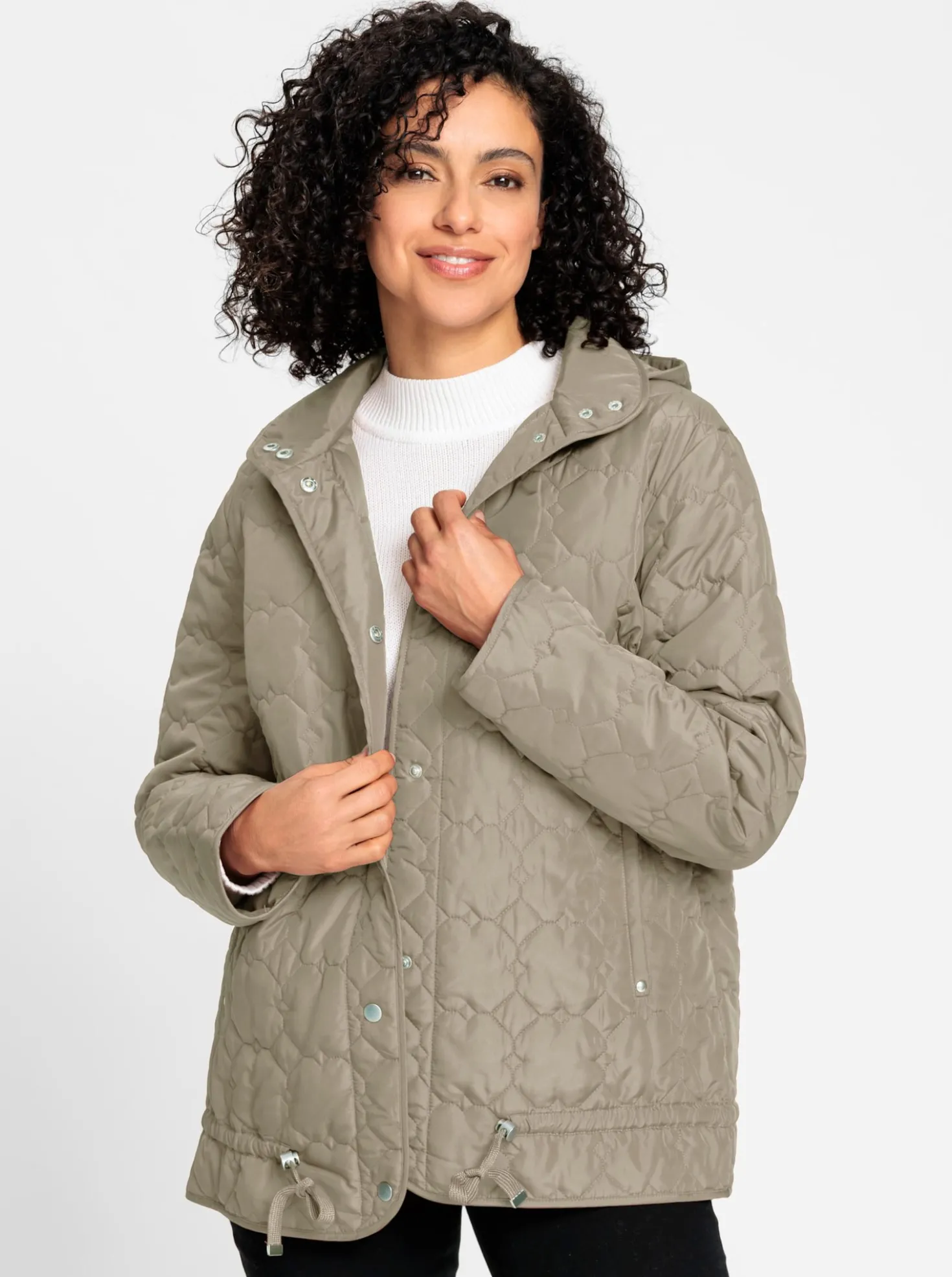 Steppjacke mit Tunnelzug im Saum
