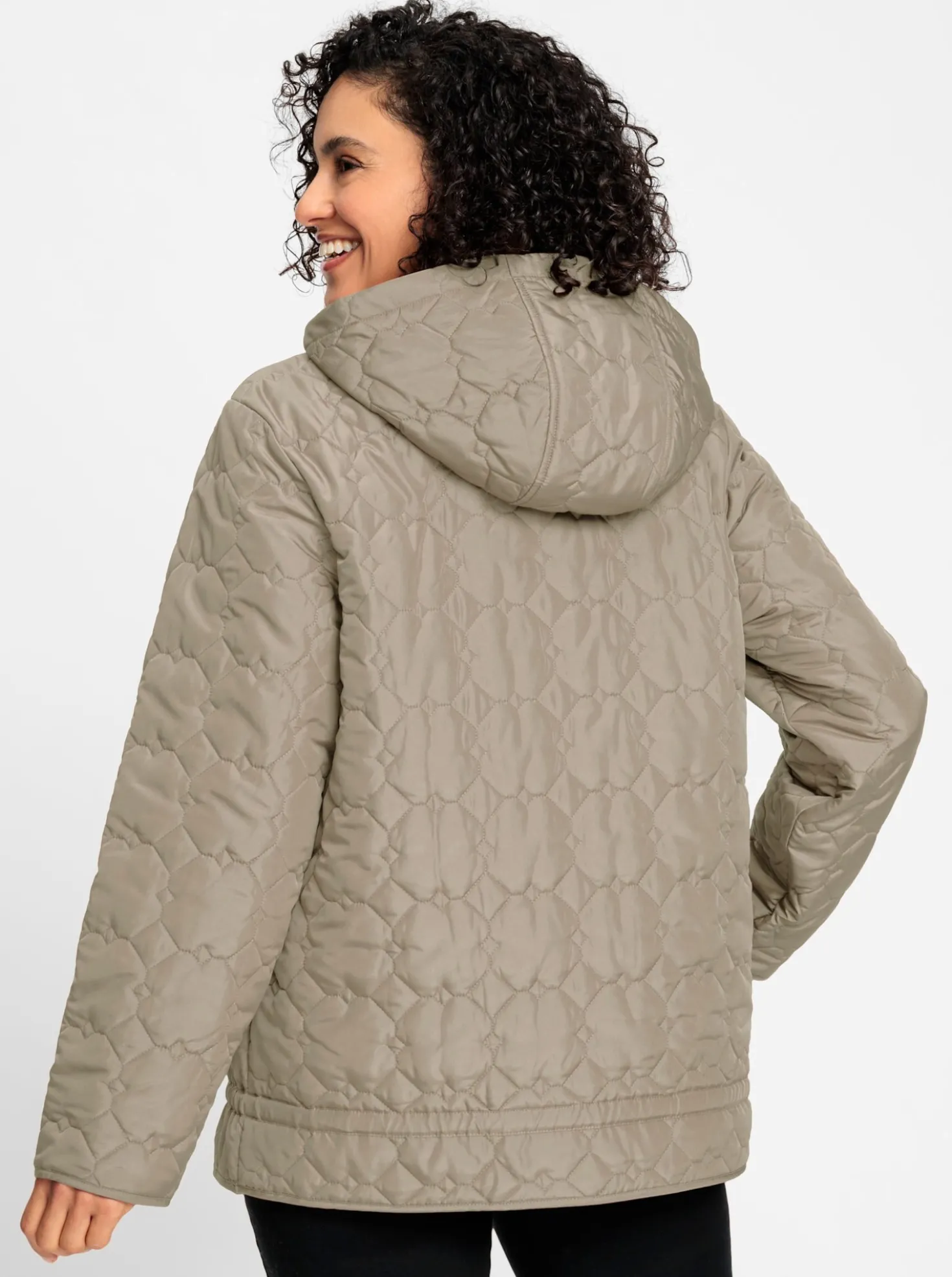 Steppjacke mit Tunnelzug im Saum