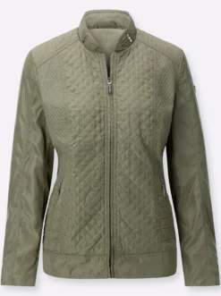 Steppjacke mit verdeckten Reißverschluss-Taschen