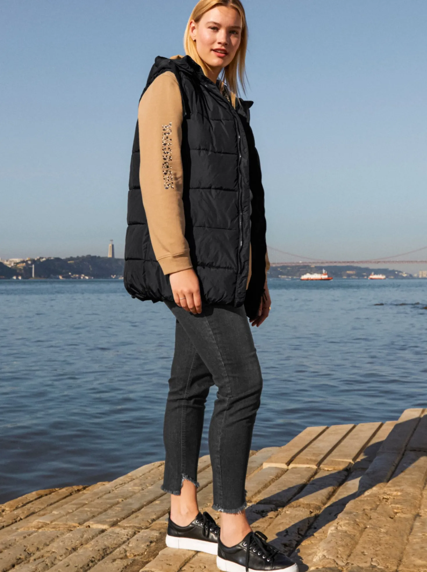 Steppweste in A-Linie